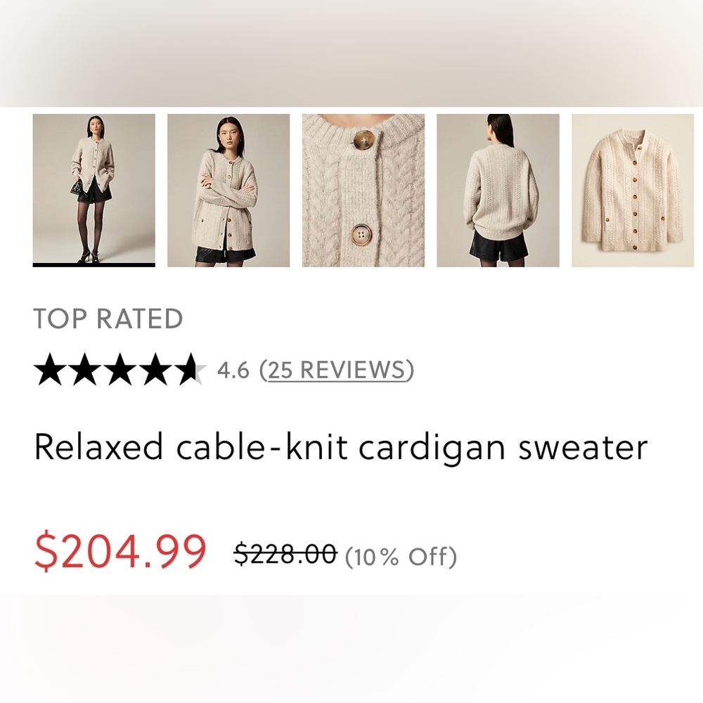 JCrew oversized wool-blend cardigan. New with tags. Size XS. Green. - Picture 5 of 5